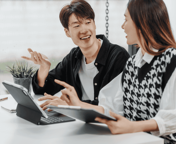 International Students Walking With Flags