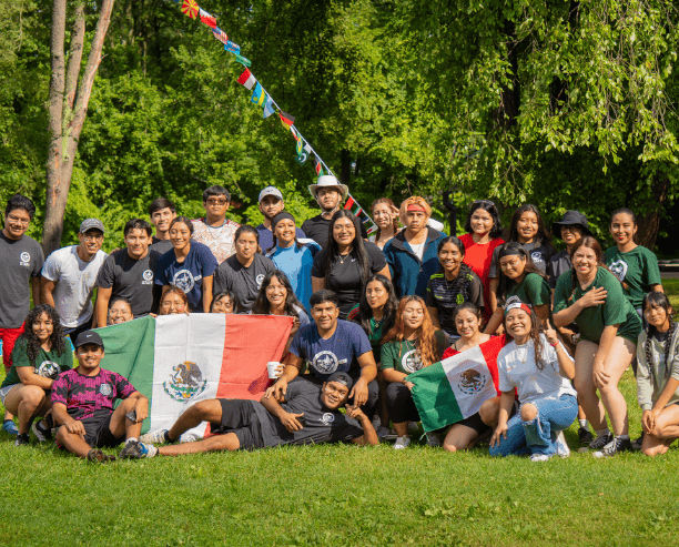 Large Group Holding Mexican Flags Event