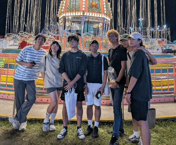 Teen Friends Group At Night Carnival
